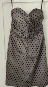 Strapless, polka dot dress